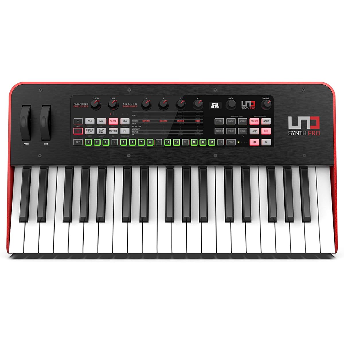 IK Multimedia UNO Synth Pro Analog Synthesizer 37 Keys Fatar Synth Action Keyboard Pitch Wheel Modulation Wheel Step Sequencer CV [Domestic Genuine Product]