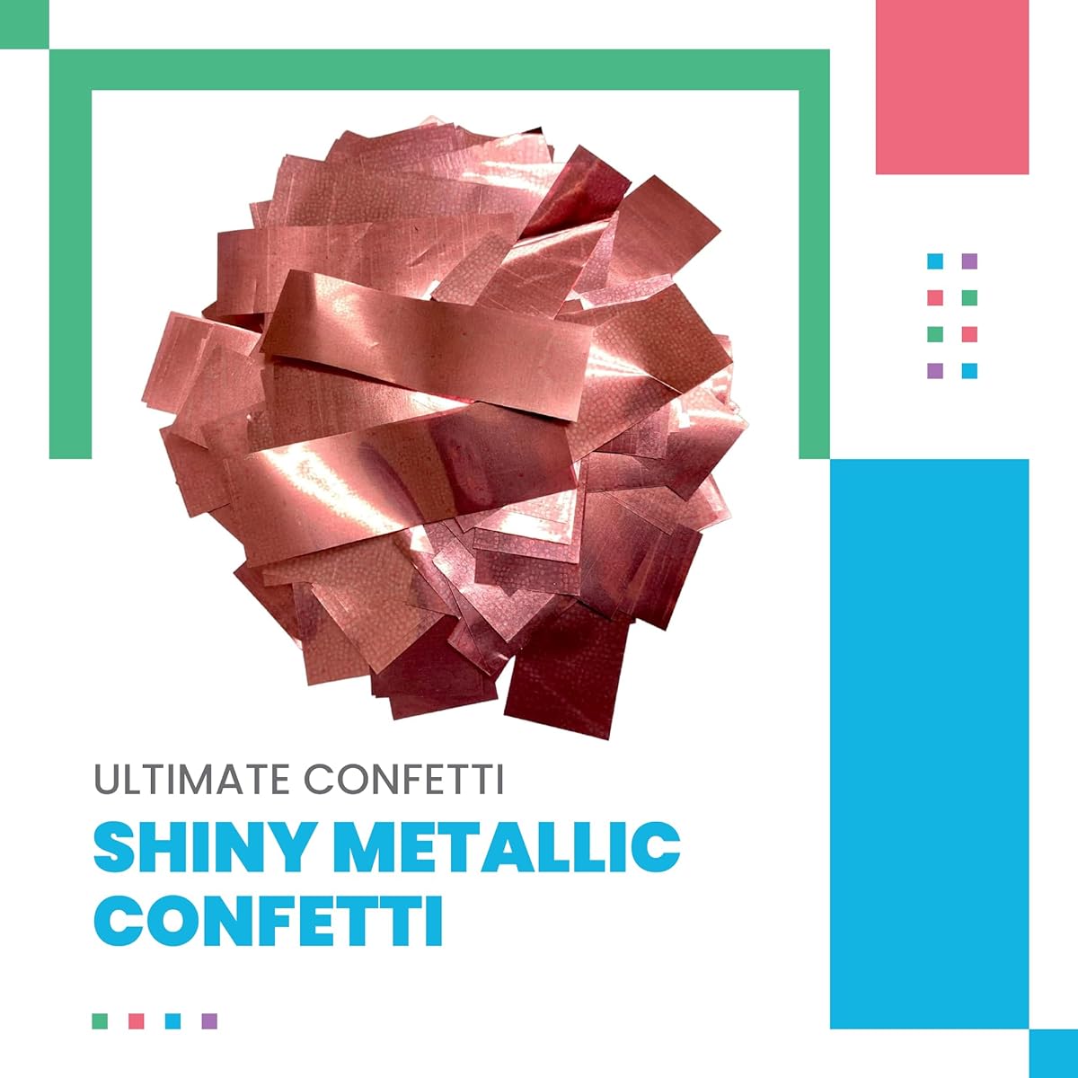 Ultimate Confetti Shiny Rose Gold Metallic Bulk Confetti Bags with 1 lb Bags - Perfect for Confetti Celebrations, Weddings, Confetti Parties, Fiesta Confetti, 2022 Graduation and More
