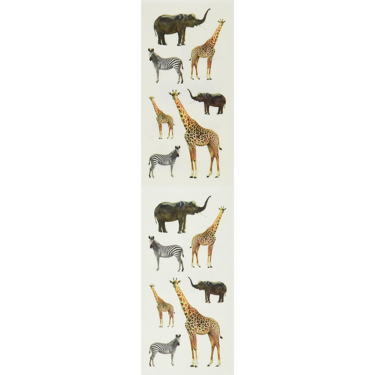 Paper House Productions ST-2183E Photorealistic Sticky Stickers 2" x 4" Zoo Animals (Pack of 6)