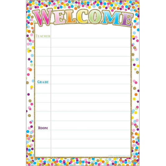 Ashley Productions Smart Polychart Confetti Welcome 13" x 19"