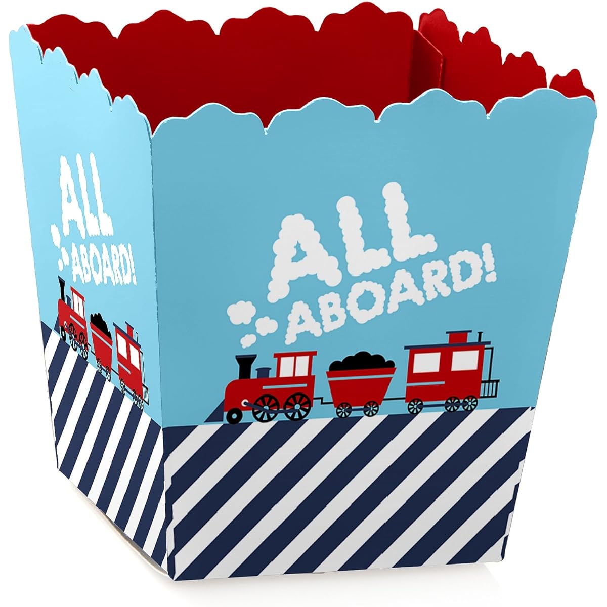 Railway Party Crossings - Party Mini Gift Boxes - Steam Train Birthday Party or Baby Shower Treat Candy Boxes - Set of 12