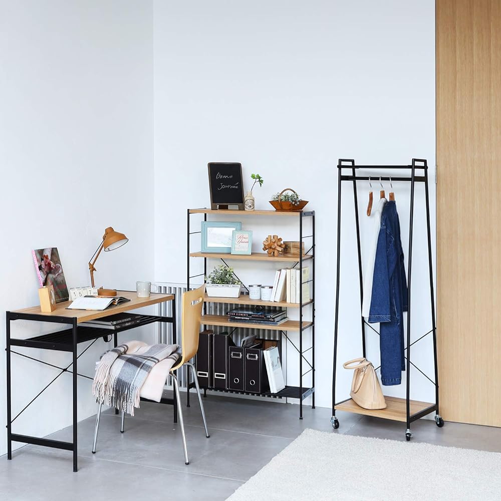 Shirai Sangyo Hanger Rack Clothes Storage Width 48.3 Height 149.9 Depth 44.6cm RNT-1550 Rinatura