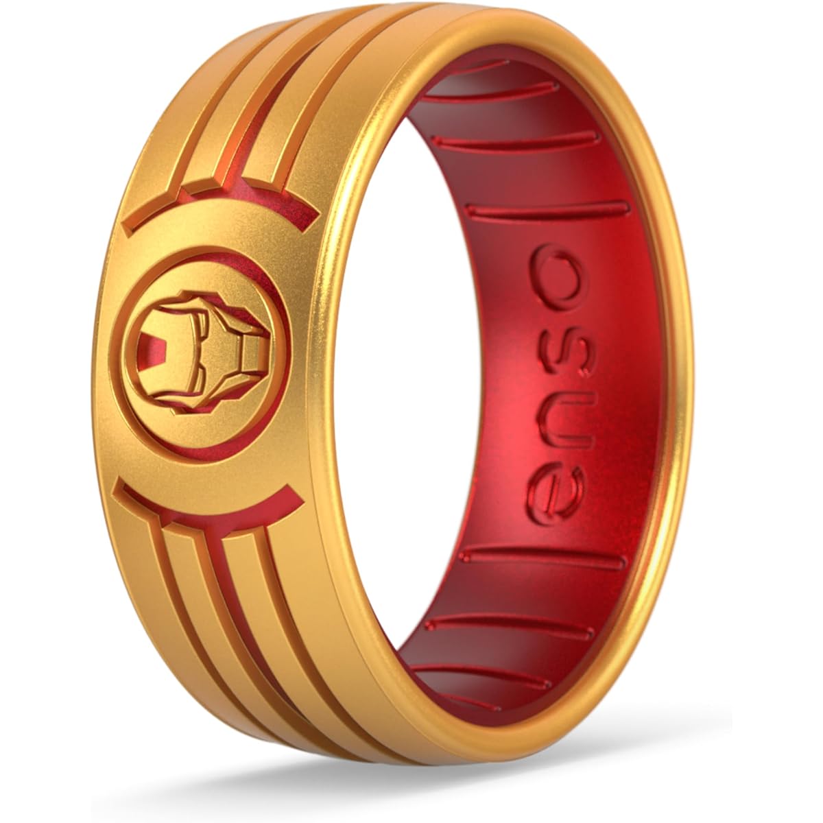 Enso Rings Marvel Dual Tone Silicone Rings Breathable and Safe Design Hulk Captain America Iron Man, 9, Silicone, No Gems