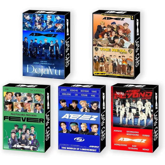 ATEEZ Lomo Cards Kpop Photo Cards Greeting Cards with Postcards 5 Pack 150 Pieces