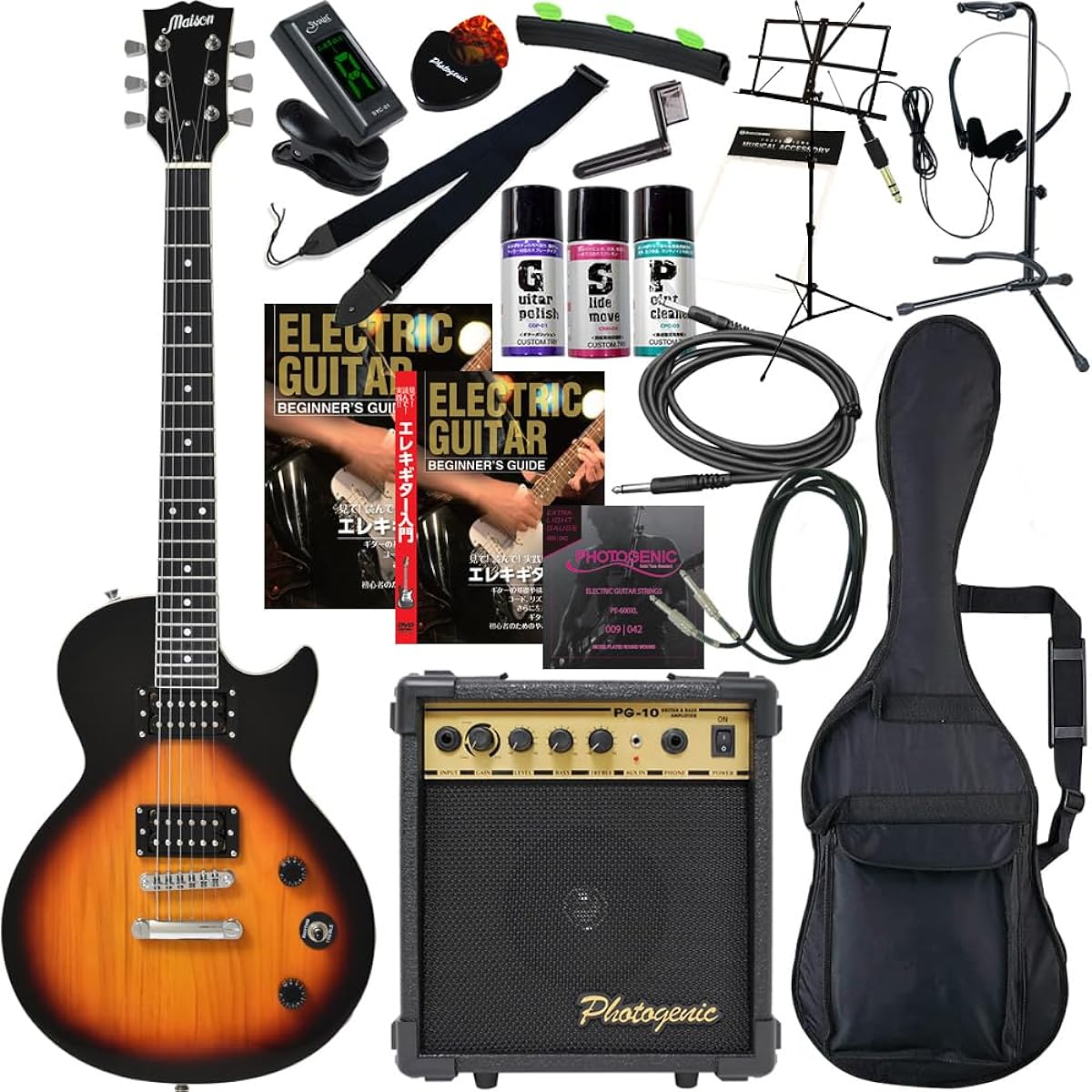 Maison Les Paul Type Electric Guitar LP-20F/VS Beginner's 20-Piece Set