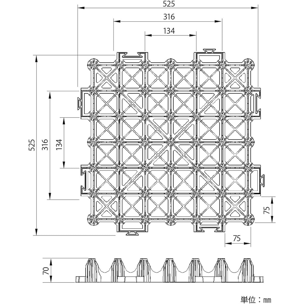 Greening possibility rate: 94% Greening parking lot lawn protection material Eco unit base Green Set of 4 1.1 square meters