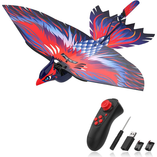 HANVON 2.4G Remote Control Bird Toy RC Bird Bionic Flying Bird 6 Axis Gyro Fabric Single Wing Lifting Design Easy Indoor Outdoor RC Toy for Kids Boys Girls Go Go Bird Bennu