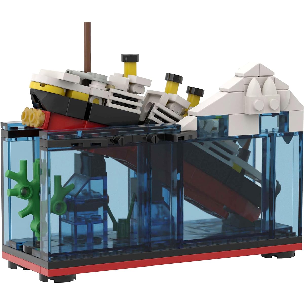 BeeEtMoc 247pcs MOC RMS Cruise Ship Sinking Titanic Half Toy Building Blocks with Case Building Blocks Ship Boat Kit Model Building Set (M1722)
