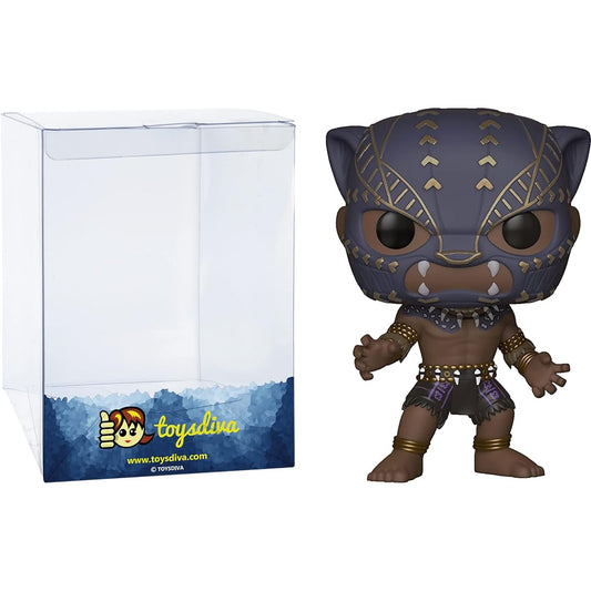 Black Panther [Warrior Falls]: P o p ! Vinyl Figure Set with 1 Compatible "ToysDiva" Graphic Protector (274-23130-B)