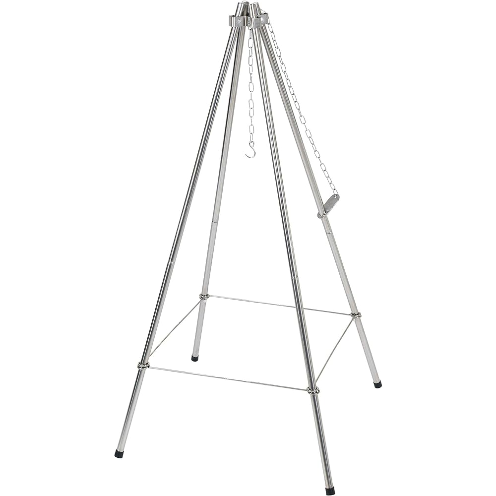 CAPTAIN STAG Fire Stand Quad Fire Stand Mesh Type Four Leg Stand with Flexible Chain Storage Bag Included UG-71/UG-2033