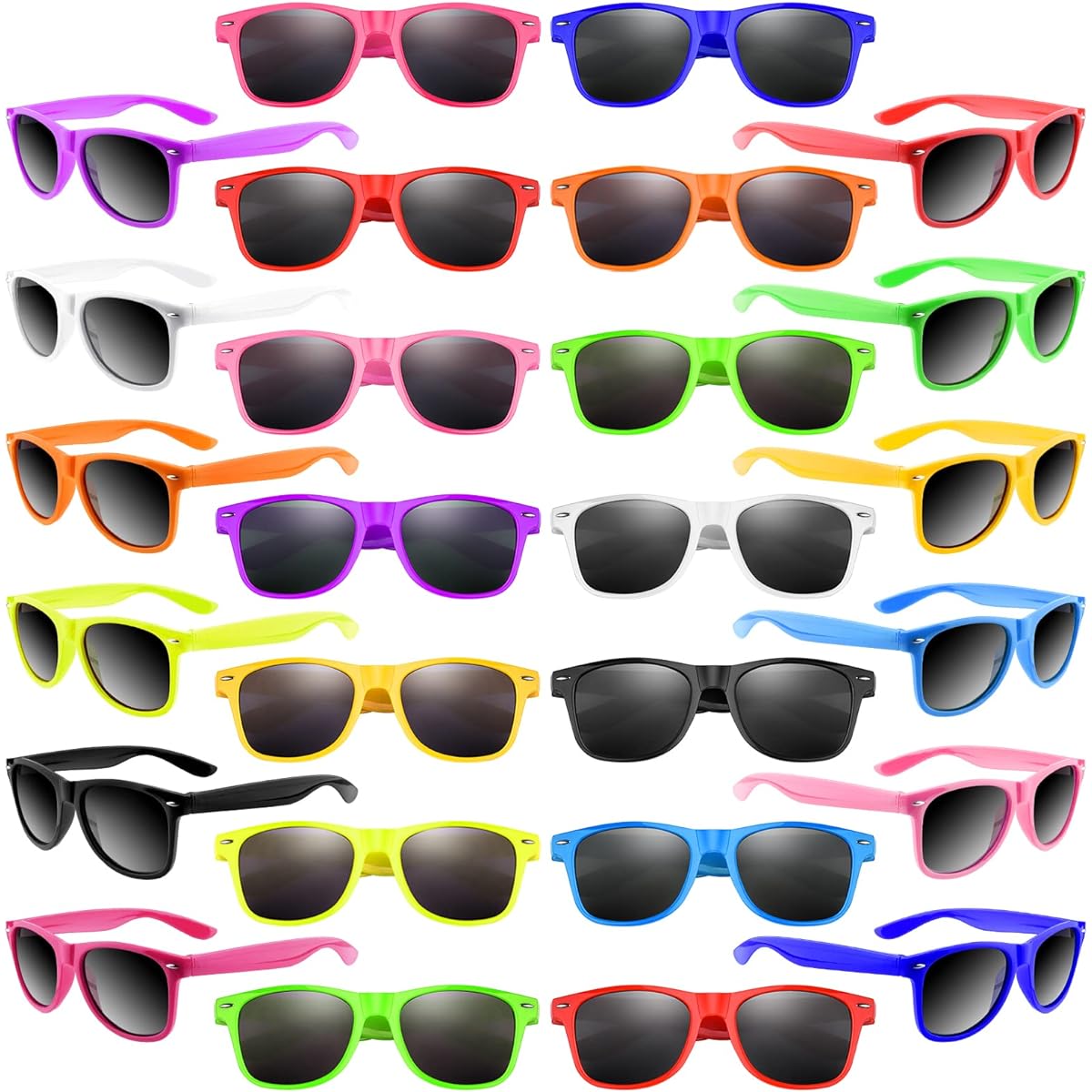 Morcheiong 96 Pack Kids Sunglasses Party Favors Neon Color Sunglasses for Birthday Beach Pool Party Supplies