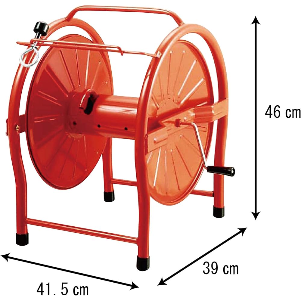 Green Life Steel Hose Reel for 40~50m winding, for inner diameter 15mm hose, with winding guide, orange HR-L