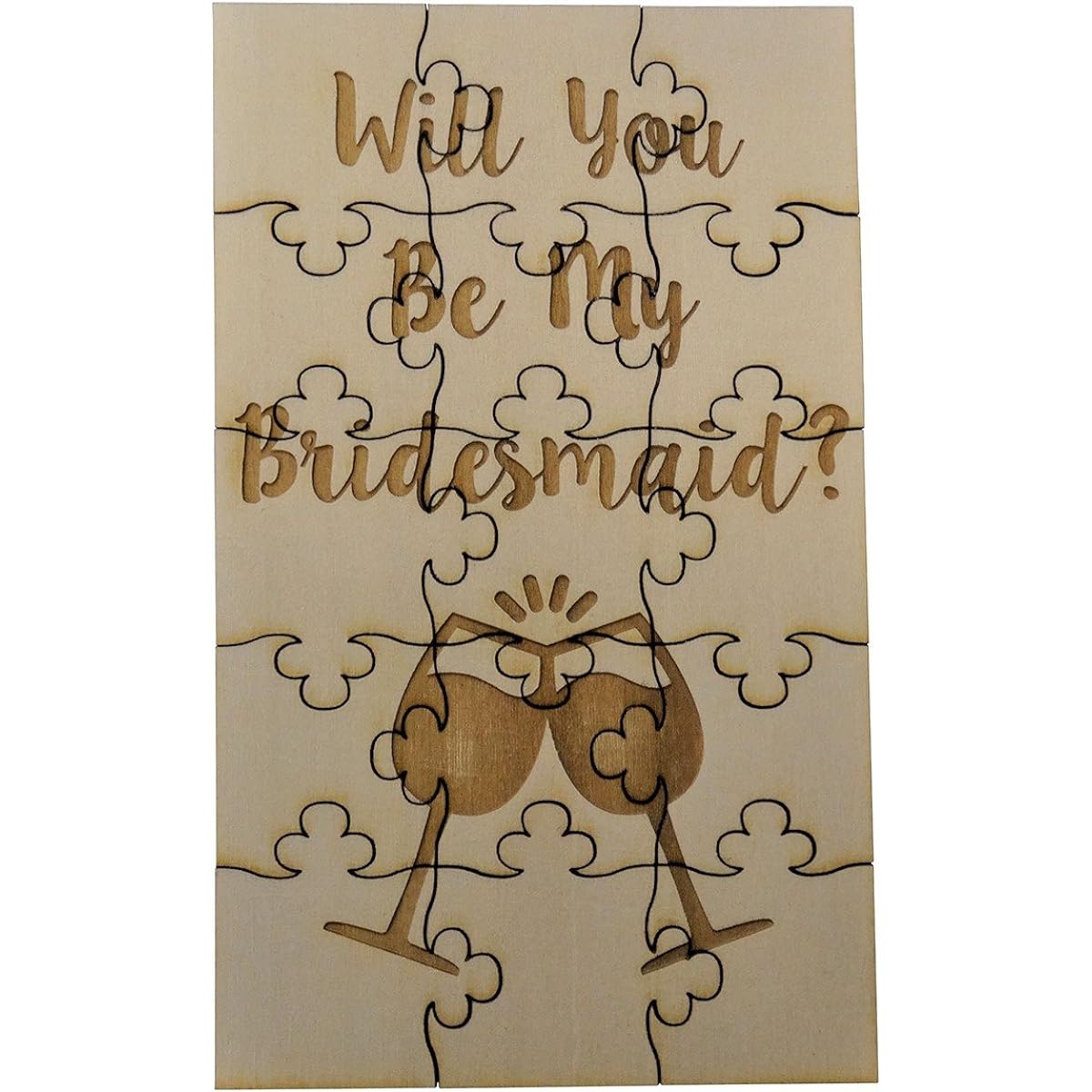 fashionjunkie4life Will You Be My Bridesmaids 15 Piece Basswood Jigsaw Puzzle - Wedding Bridal Party Proposal Bride Gift
