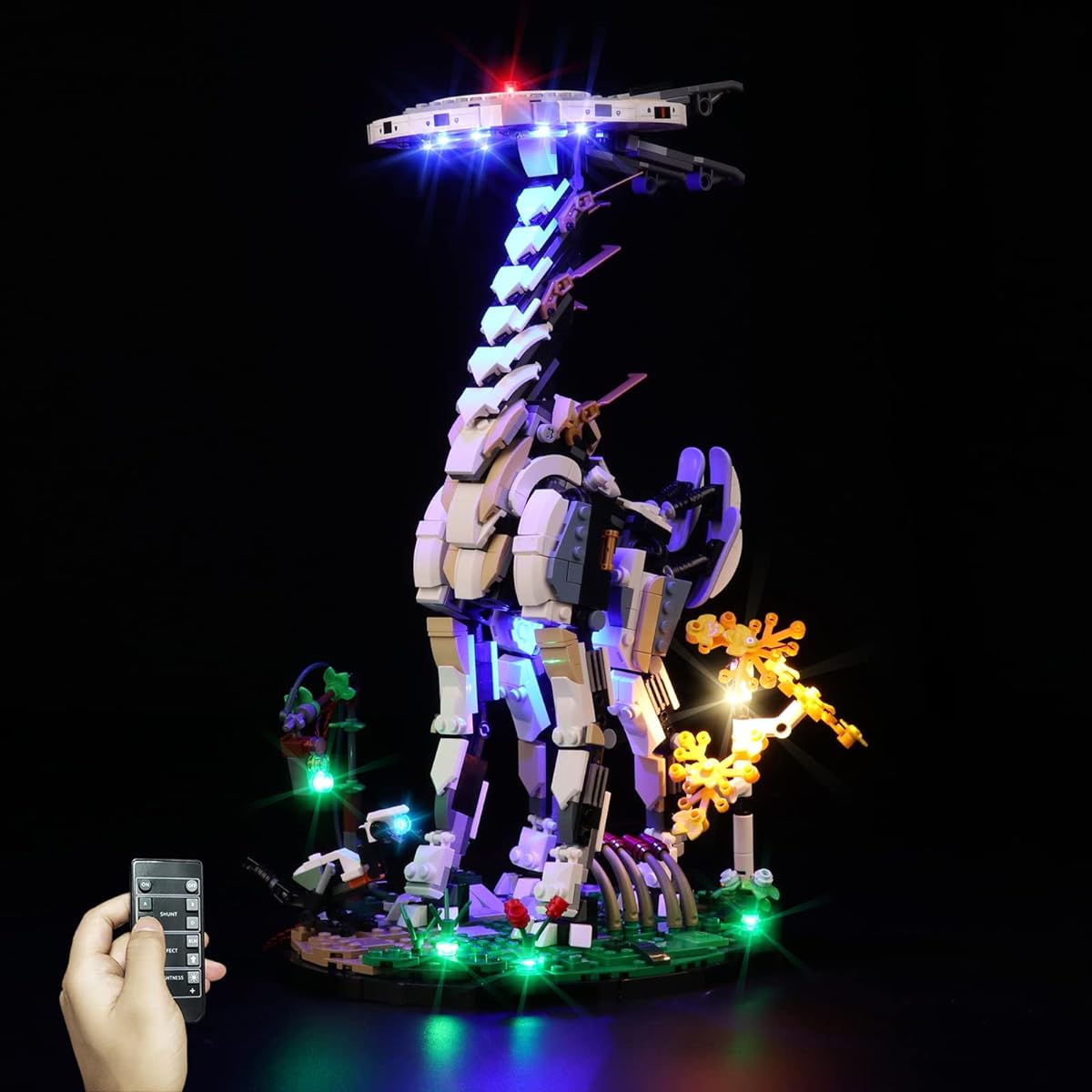 cooldac LED Light Kit for Lego Horizon Forbidden West Tallneck 76989 Building Blocks Model Set Remote Control Version Light Kit (Light Only, No Lego Model)