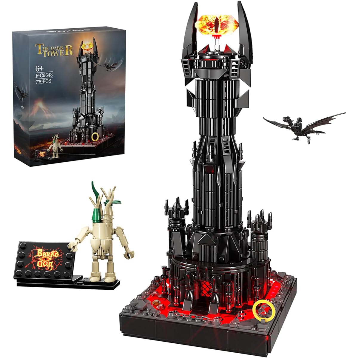 Dark Tower Building Set Compatible with Lego Magic Castle Blocks Set, Castle Building Bricks with LED Lights, Collectible Gift for Adults and Movie Fans, Great for Kids Ages 8-14 (779 Pieces)