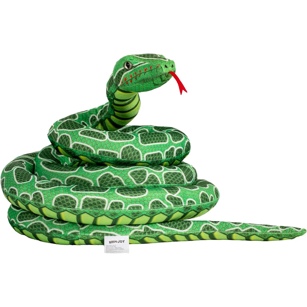 BRINJOY Giant Snake Plush Toy, 149" Large Snake Lifelike Jumbo Animal Stuffed Animal Plush Toy for Kids Big Snake for Boys & Girls Birthday Baby Shower Party Gift