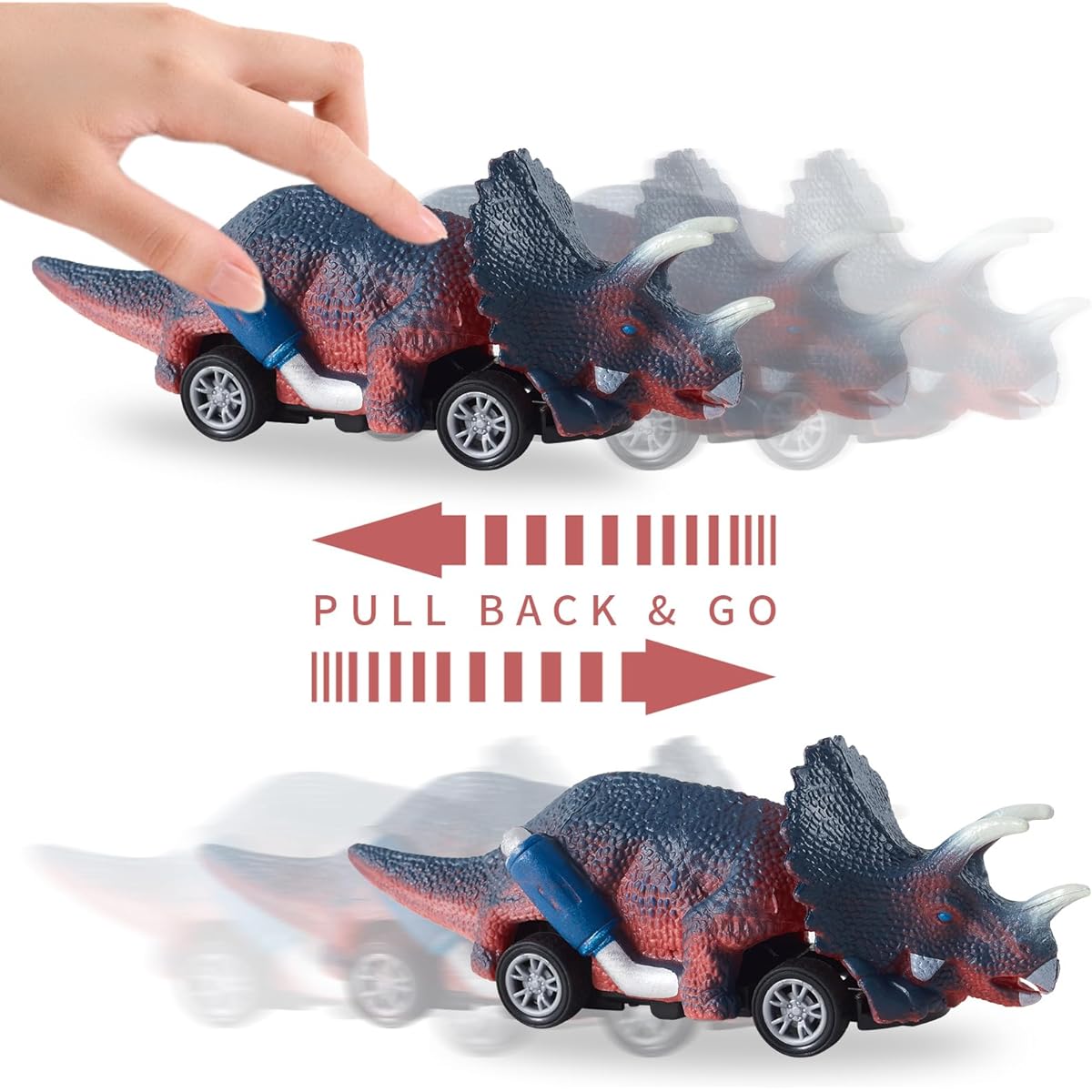 RabvPerce Pull Back Dinosaur Car Toy Inertia Bike 6 Pack Gift Birthday Christmas Celebration 3 4 5 6 7 8+ Kids