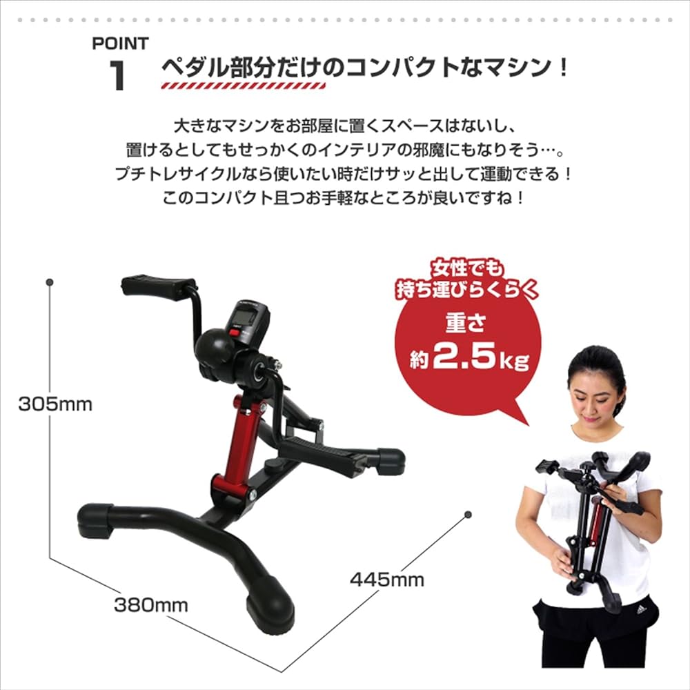ALINCO Compact Bike, Foldable, No power required, No assembly required, Space saving, Easy to move, Lightweight, Compact storage, Easy indoor exercise