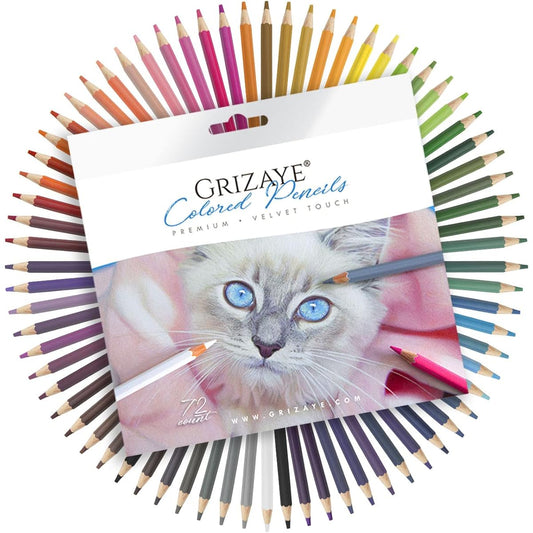 Grizaye Colored Pencils 72-Piece Set Premium Velvet Touch Oil-Based for Artists and Colorists