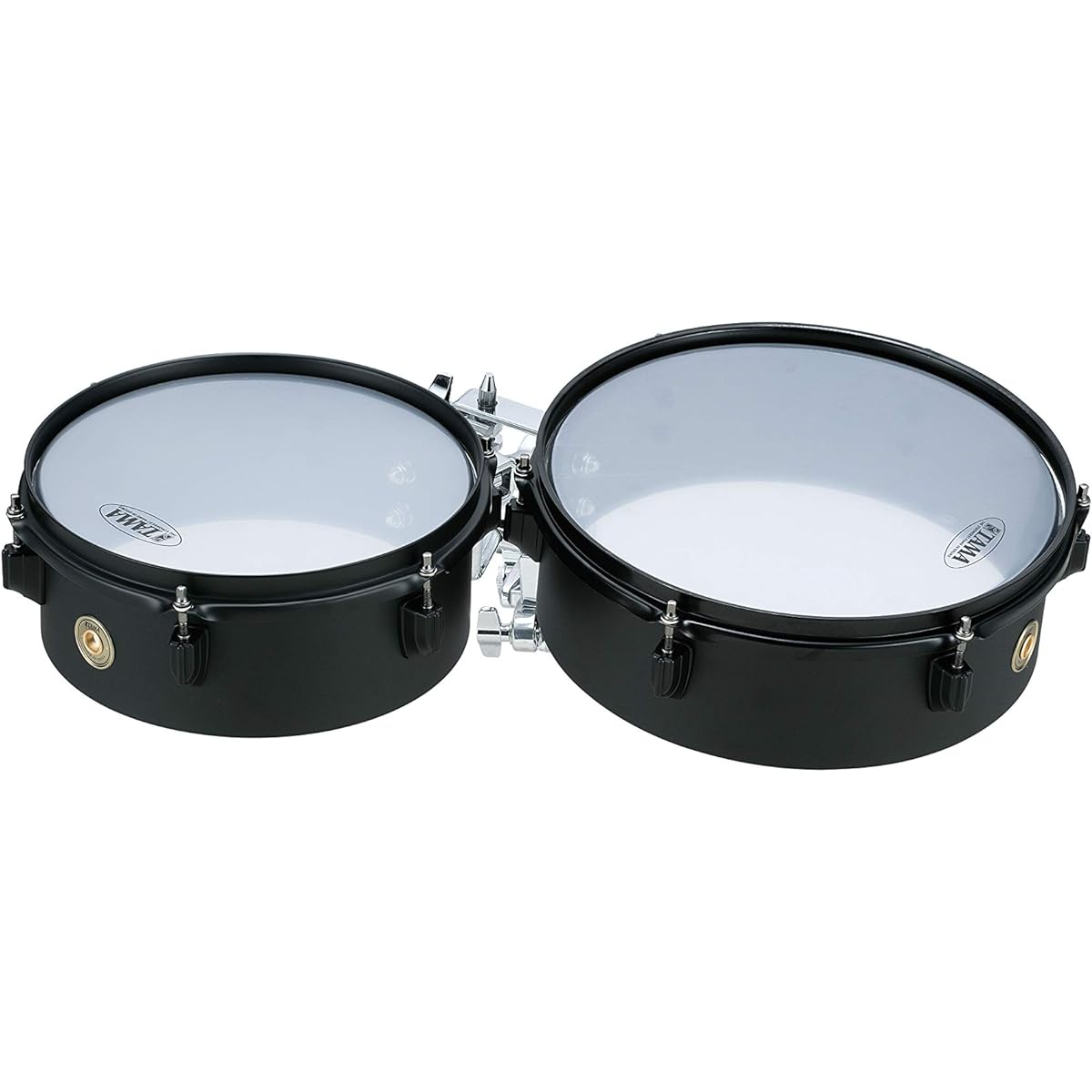 TAMA Black Steel Mini Timbales [8"+10"] with Clamp and L Rod MT810STBK