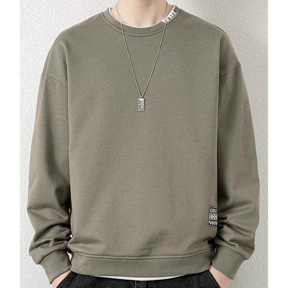 [Bligo] Autumn Sweatshirt, Men's, Large Size, L-8XL, Pullover, Long Sleeve, Round Collar, Layered, Casual, Plain, Big Silhouette, Layered Style, Stylish, Loose, Drop, Long T-shirt, Casual, Popular, Spring, Winter Clothes