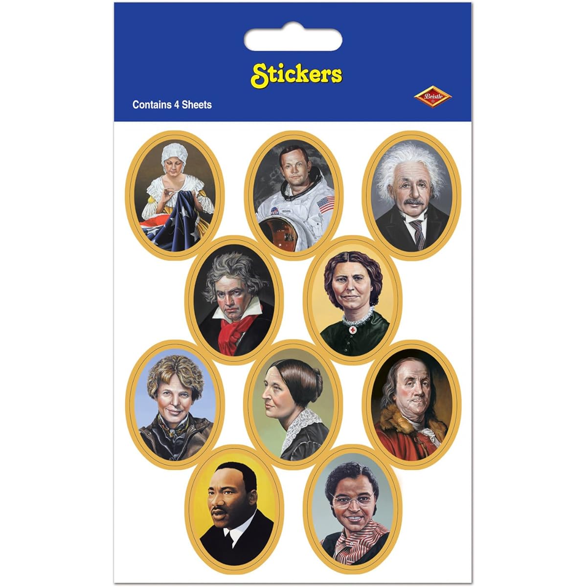 People in history stickers (4 sheets/pack)