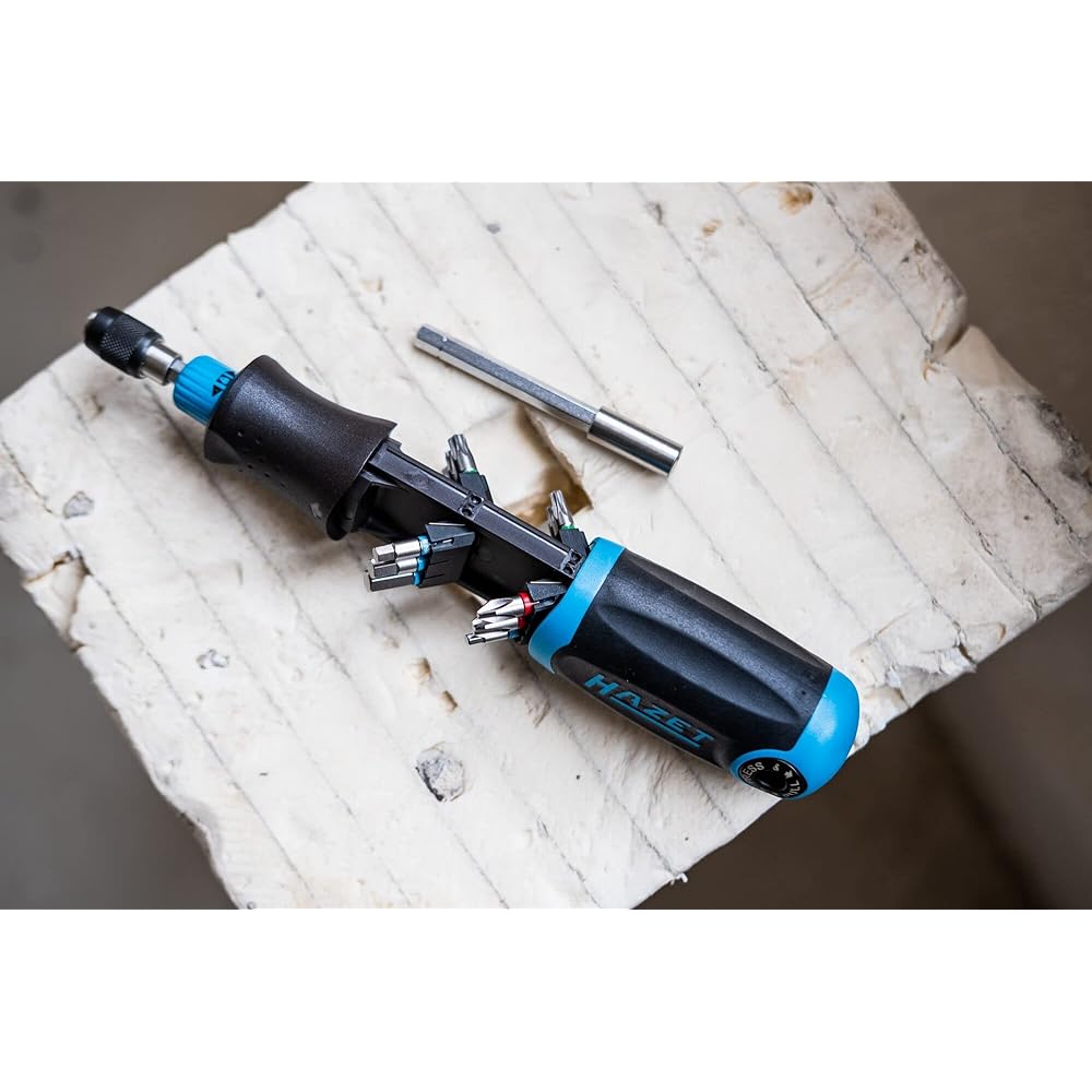 HAZET Bit Ratchet Driver Integrated Bit Holder Magazine with 12 Bits Can be used as a bit driver by switching the ratchet function [Regular Japanese Import Product] 810R-4