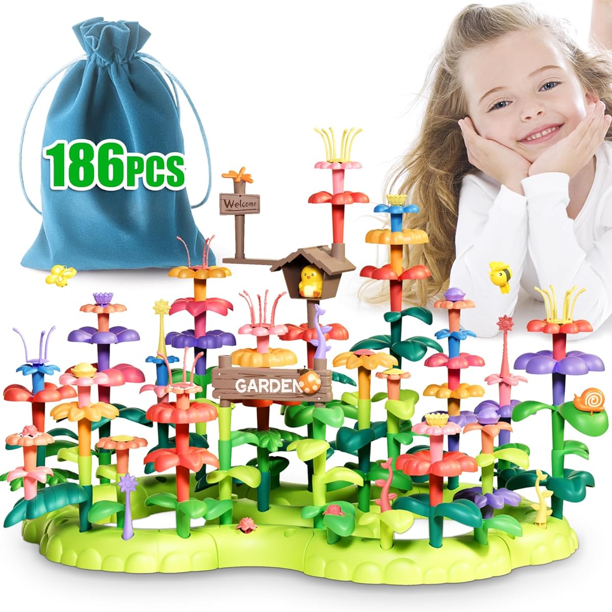 Genlestrus Garden Flower Building Set, HY-813-84