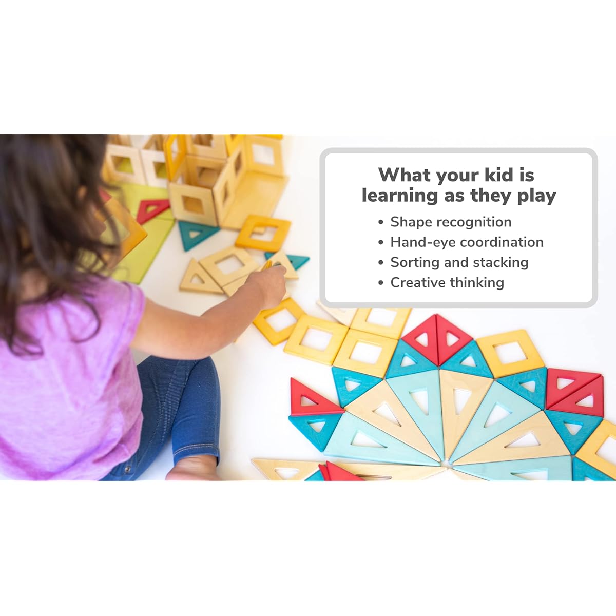 Big Future Toys Earthtiles Wooden Magnetic Tiles 100 Piece Set Montessori Toys Sensory Toys Wooden Magnetic Blocks STEM Building Toys Wooden Blocks for Toddlers Ages 3+