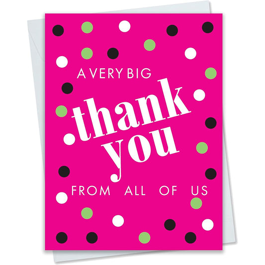 A huge thank you from all of us 9 x 12 inches