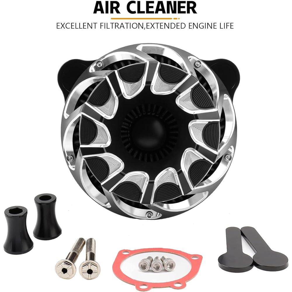 Air Cleaner Kit Sucker Intake Filter Harley Dyna FXR Fat Bob Low Rider Softail 93-2015 Touring Road King Street Glide 93-2007 Twin Cam EVO