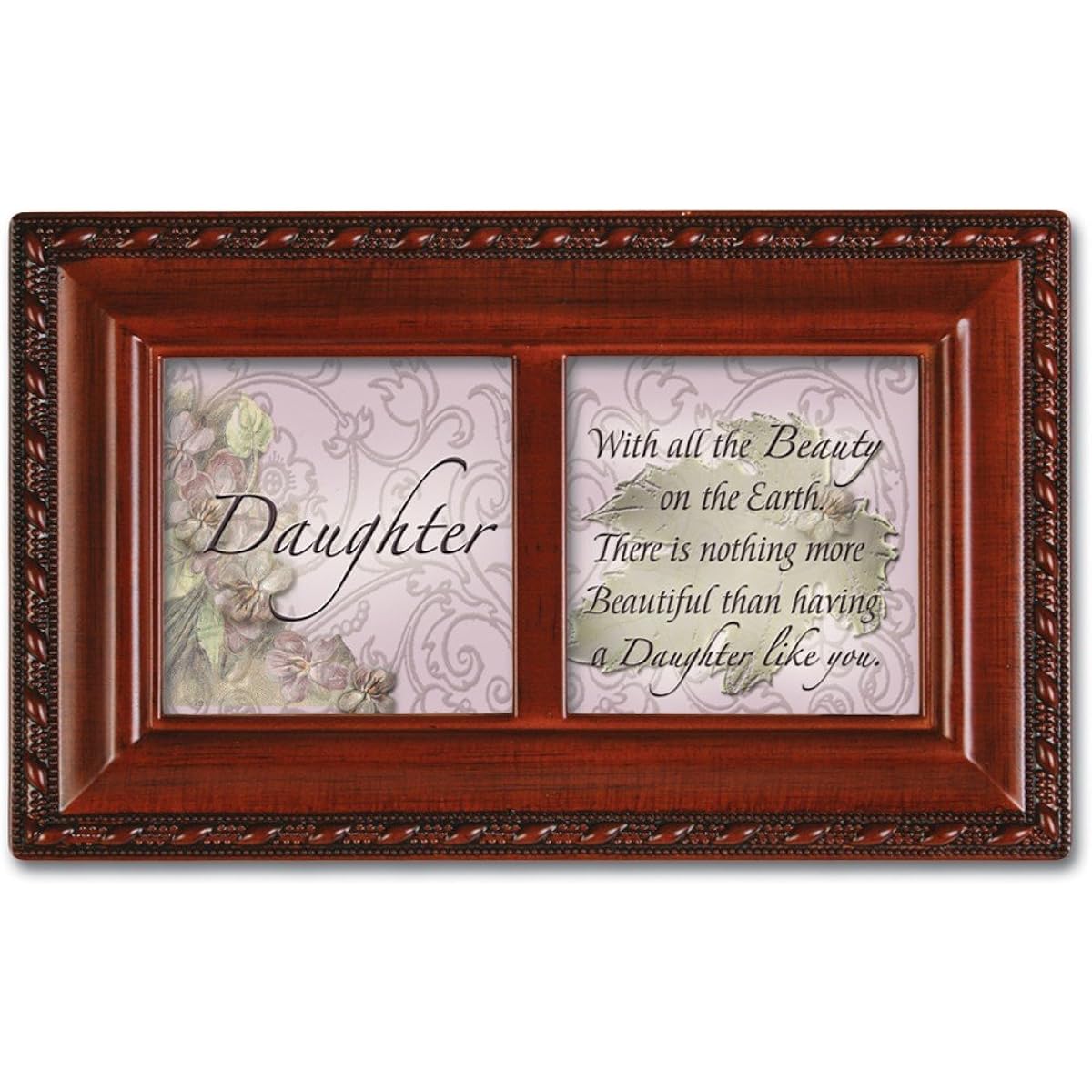 Daughter Blessing Cottage Garden Wood Grain Petite Music Box Plays You Light Up My Life