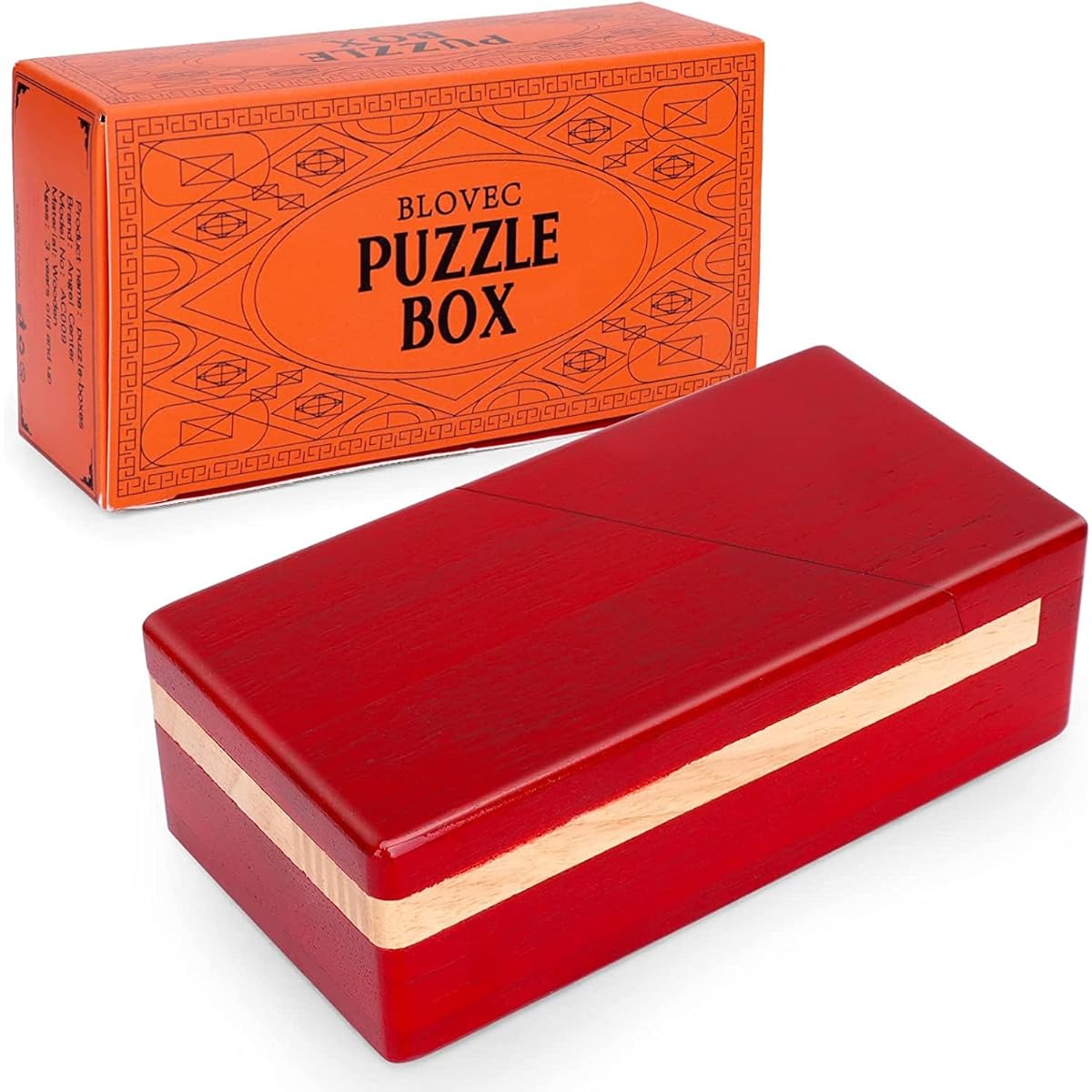 Blovec Impossible Box Puzzle Master Secret Opening Box Magic Box with Secret Drawer Wooden Special Mechanism Box for Secret Gifts