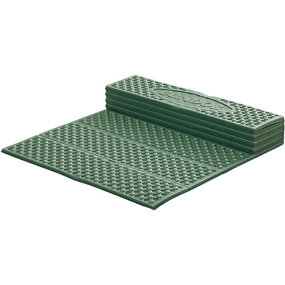 BUNDOK Folding Mat 60 x 180cm Blue BD-513B 10mm Thick & Folding Mat 60 x 180cm Green BD-513G 10mm Thick [Set Purchase]