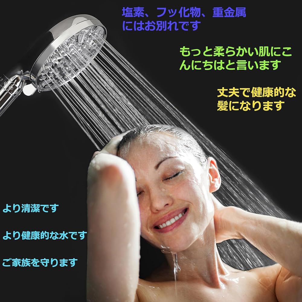 CoolWAY Organic Fine Bubble Shower Head, 99% Chlorine Removal Rate, Micro Nano Bubbles, Water Purification, Water Saving, Warm Mist, Activated Carbon, 10 Levels of Water Flow Water Pressure Switching (Activated Carbon Filter Shower)