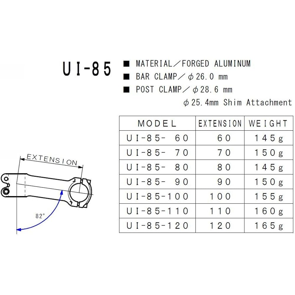NITTO UI-85BX26,0 (Glossy dot) Color/BLACK/Clamp diameter/φ26.0/Column diameter/φ28.6/Protrusion/80