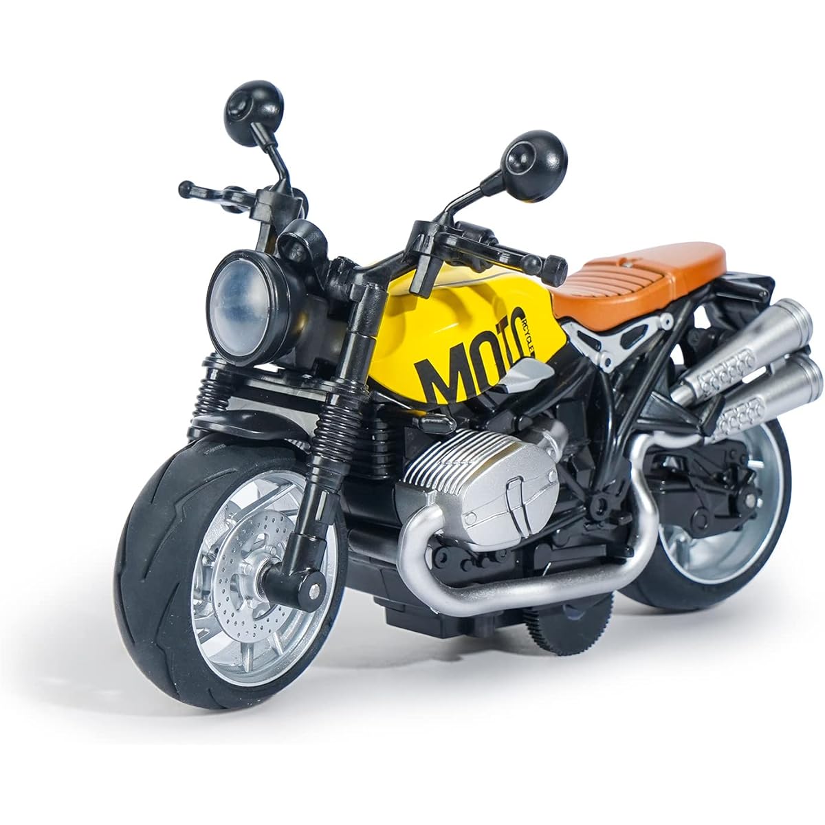 Ming You Motorcycle Toy - Pull Back Bike with Sound and Light Toys Motorcycle Toy for Kids Ages 3-5 Toddler Boys Motorcycle Toy (Yellow)