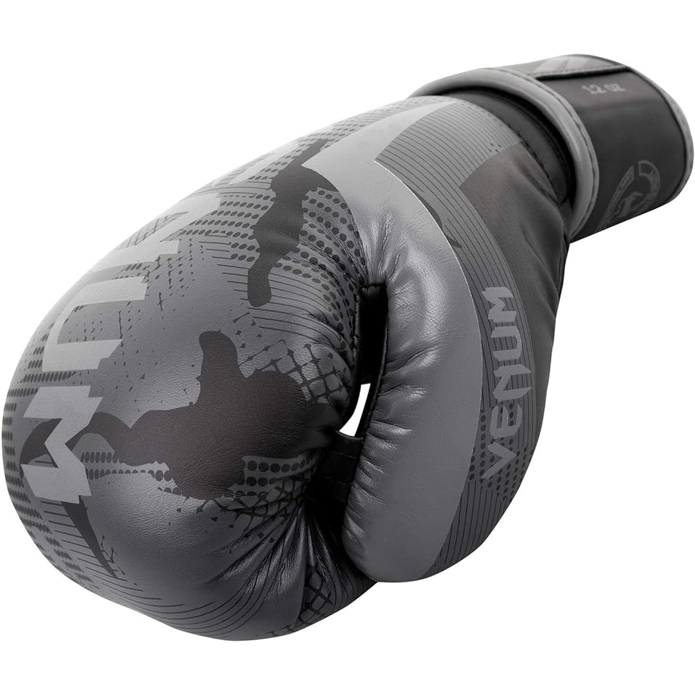 Venum Elite Boxing Gloves Black/Dark Camo 8oz