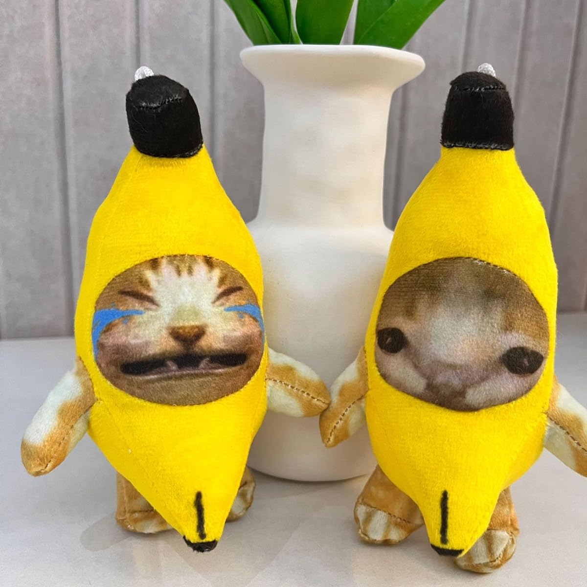 WeightedPlush Cute Banana Cat Plush Toy with Sounds Fun Happy Cat Stuffed Animal Soft Birthday & Christmas Gift for Kids (10 Inch)