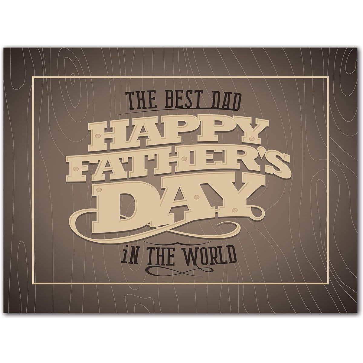Jumbo Extra Large Father's Day Greeting Card - Wood Background - Blank Inside - 11.75" x 9" - Single