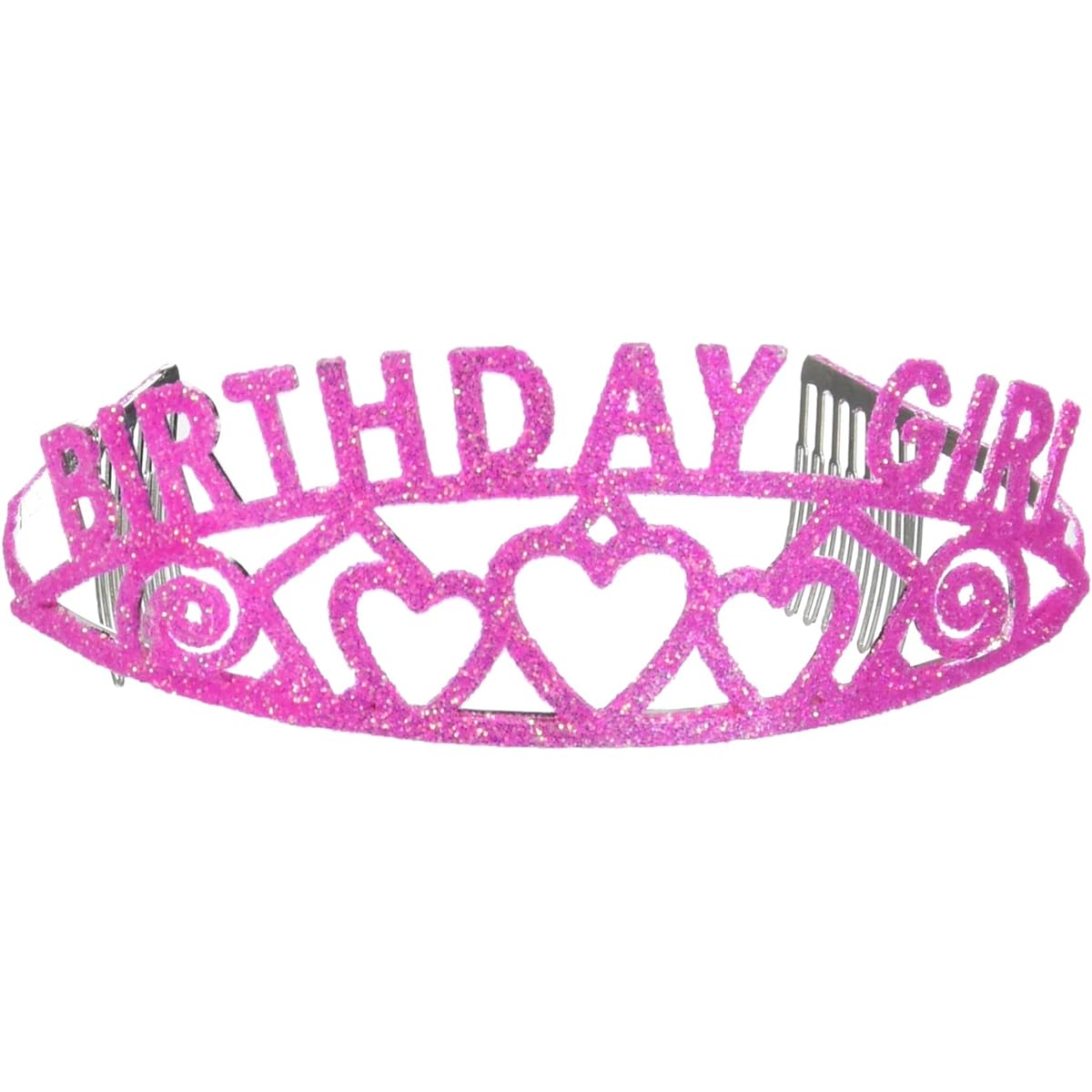 Forum Novelties Pink Glitter Tiara Birthday Girl