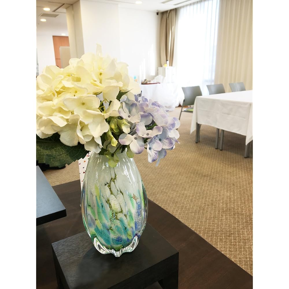 Adelia Tsugaru Vidro Vase Maximum 11 x Height 18cm Hydrangea Chomaru Vase Made in Japan F-71742