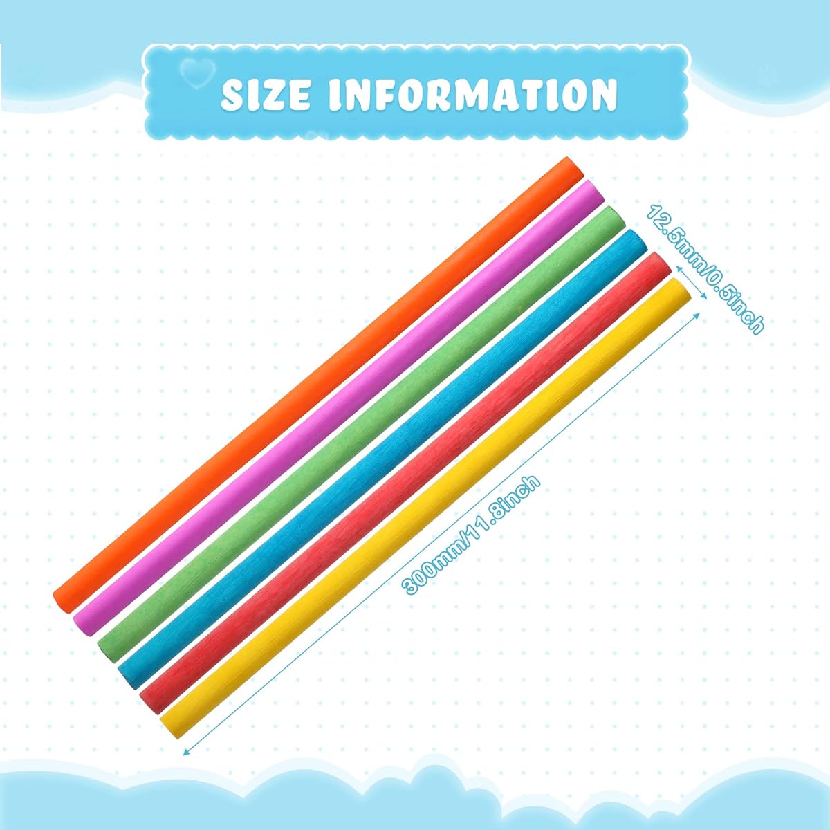 Rhythm Music Lumisticks Wooden Classroom Music Rhythm Sticks Colorful Wooden Sticks Percussion Instruments 12 x 1/2 Inch Red Green Yellow Blue Purple Orange Pack of 48