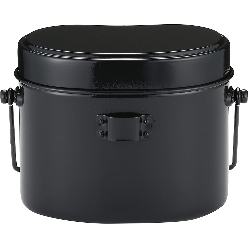 LOGOS Rice Cooker with Handle, Pot, Frying Pan, Outdoor, Emergency Use, Black