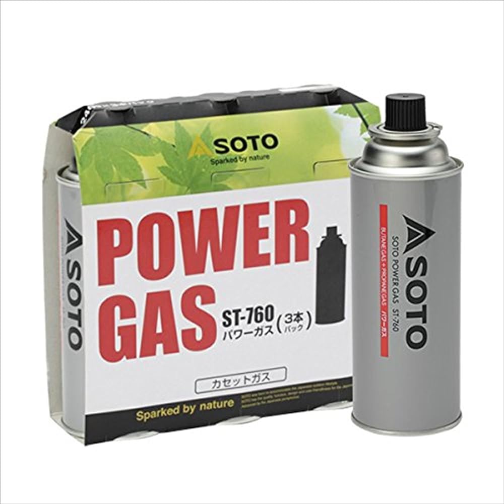 SOTO G Stove ST-320 Single Burner for Camping Outdoor Compact Cassette Gas Mini Gas Burner Gas Stove Burner Strong Firepower Solo Camping Touring BBQ Climbing Camping Equipment Storage Bag Included & Power Gas 3 Pack ST-760 [HTRC 2.1] [Buy a set]