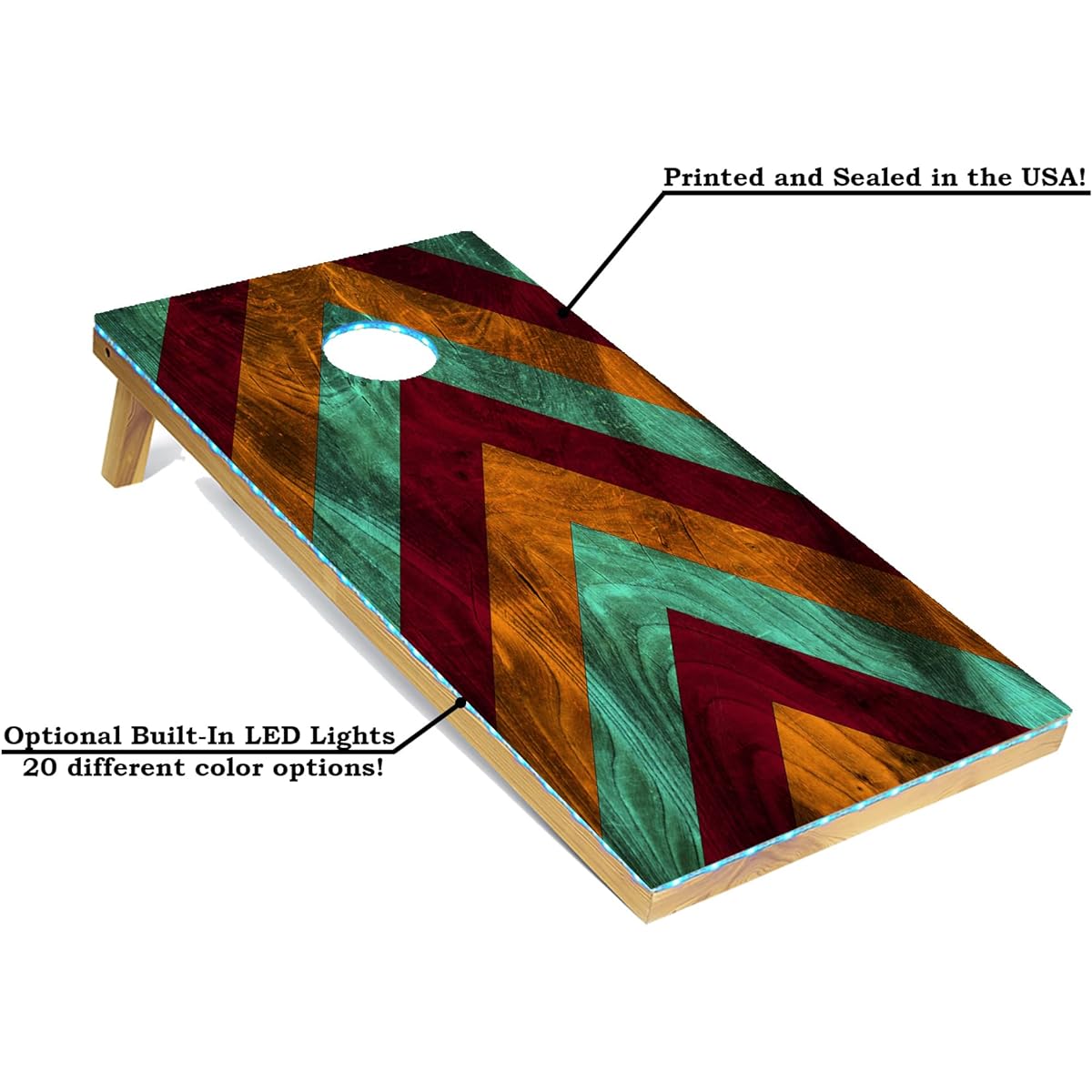 Tailgating Pros Lightweight Cornhole Board - 4'x2' Modern Wood Design Cornhole Game with Carry Case & Set of 8 Cornhole Bean Bags with Tote