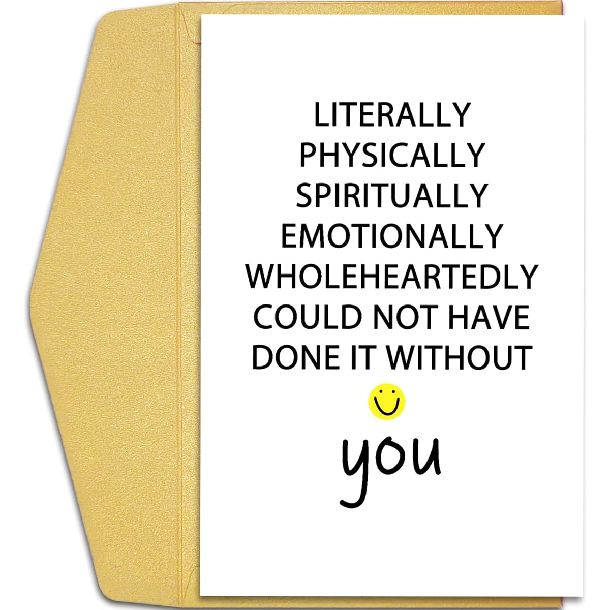 Qiliji Thank You Cards for Men and Women, Appreciation Cards, Gratitude Cards, Thank You Greeting Cards, Literally Could Not Have Done It Without You