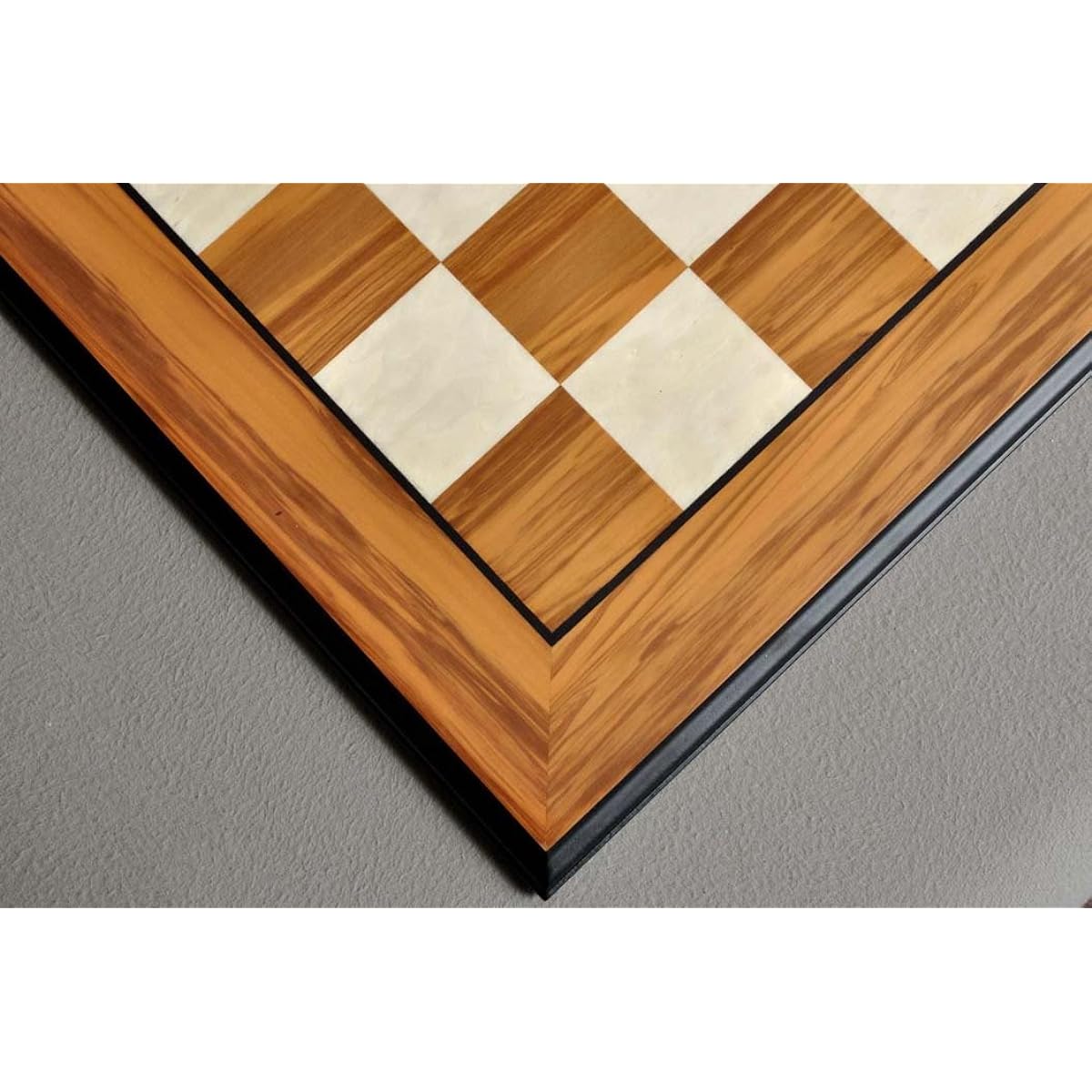 The House of Staunton Olive Wood and Birds Eye Maple Standard Traditional Chess Board - 2.5 Inch