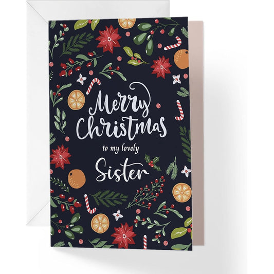 1Up Greetings Christmas Cards for Sisters | Your Purchase Helps Animals in Need | 5" x 7.5" | Single Card with Envelope | Made in the USA | Women-Owned Small Business