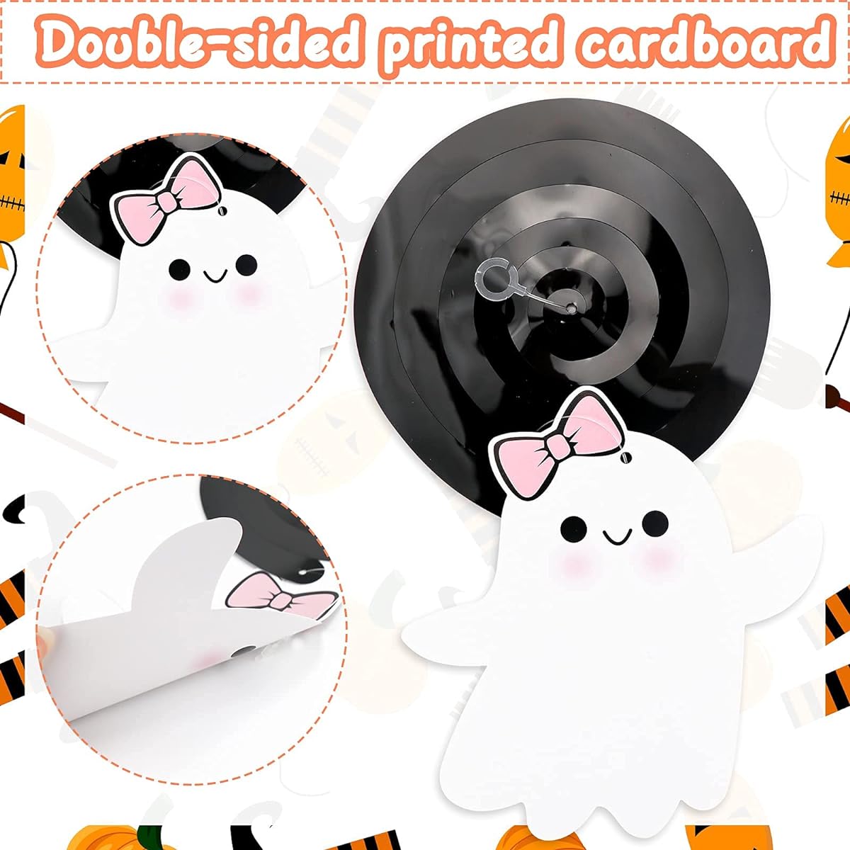 K KUMEED Halloween Decorations Hanging Swirls 20 Pieces Ghost Hanging Decorations for Home Indoor Outdoor Halloween Party Decorations